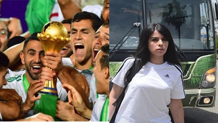 الكشف عن هوية الفتاة التي رافقت المنتخب الجزائري في كأس أمم إفريقيا