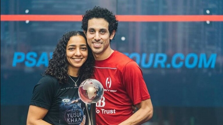 المصري طارق مؤمن وزوجته يدخلان تاريخ رياضة "السكواش"