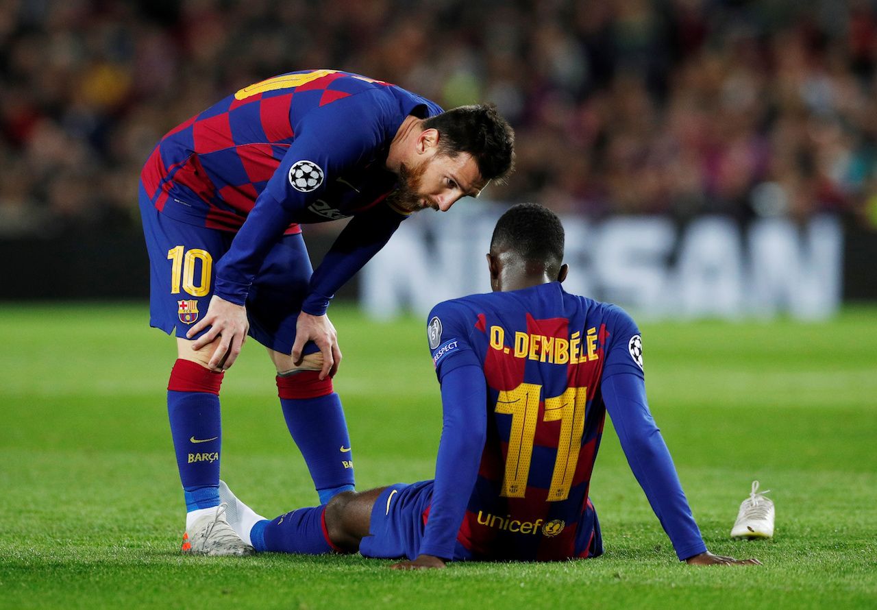 ديمبيلي يتعرض لإصابة جديدة في تدريبات برشلونة