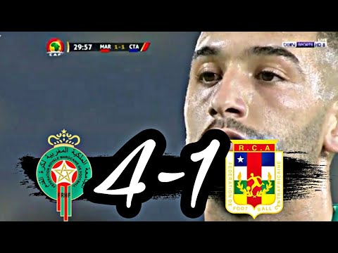 أهداف مباراة المغرب 4-1 أفريقيا الوسطى