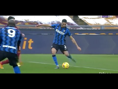 حكيمي يسجل هدف "عالمي" أمام روما في الدوري الإيطالي
