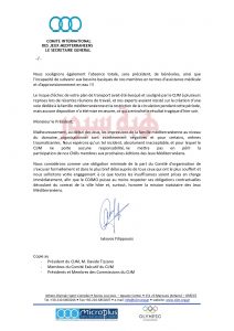 بالوثائق : اللجنة الدولية لألعاب البحر الأبيض المتوسط توبخ الجزائر وتطالبها بالاعتذار!