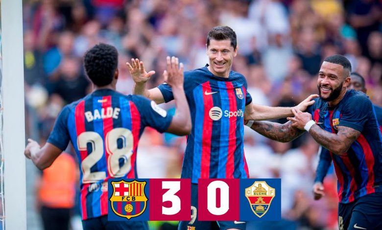 أهداف مباراة برشلونة 3-0 إلتشي (الدوري الإسباني)