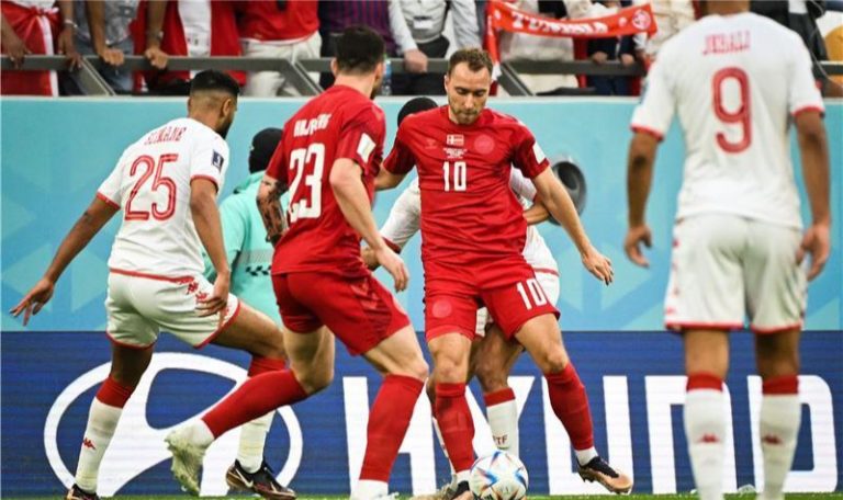 التعادل السلبي يحسم مباراة تونس والدنمارك