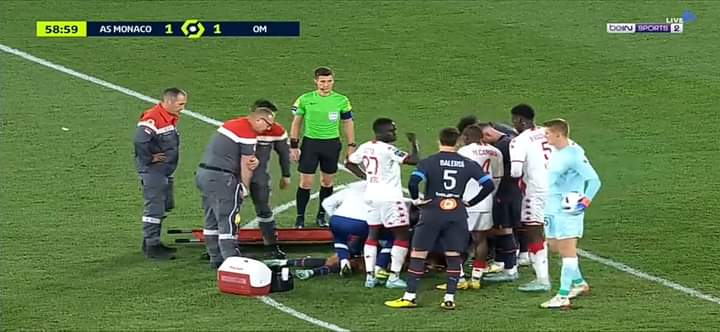 أمين حاريث يتعرض لإصابة قوية أمام موناكو في الدوري الفرنسي