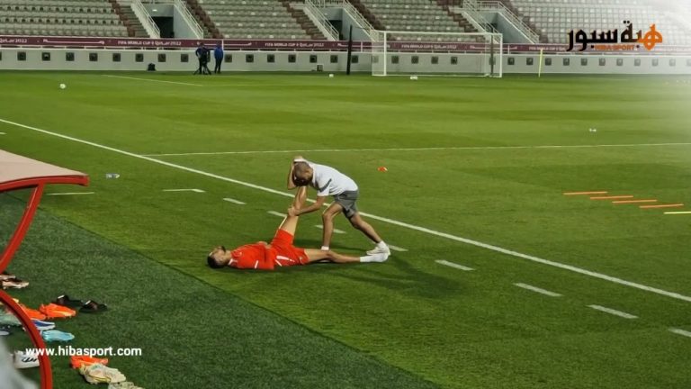 النصيري يشتغل مع المعد البدني قبل مواجهة البرتغال