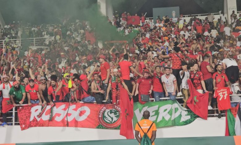 (فيديو) النشيد الوطني المغربي يزلزل مدرجات ملعب لورون بوكو خلال مباراة الأسود ضد زامبيا