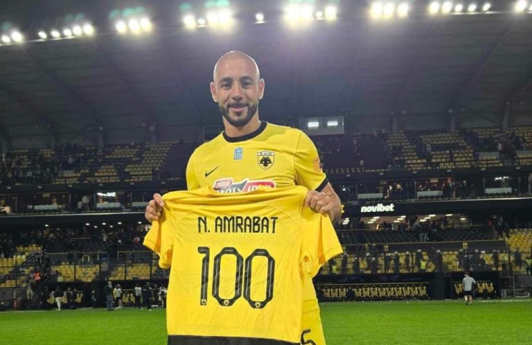 نور الدين أمرابط يصل للمباراة المئة مع أيك اثينا اليوناني