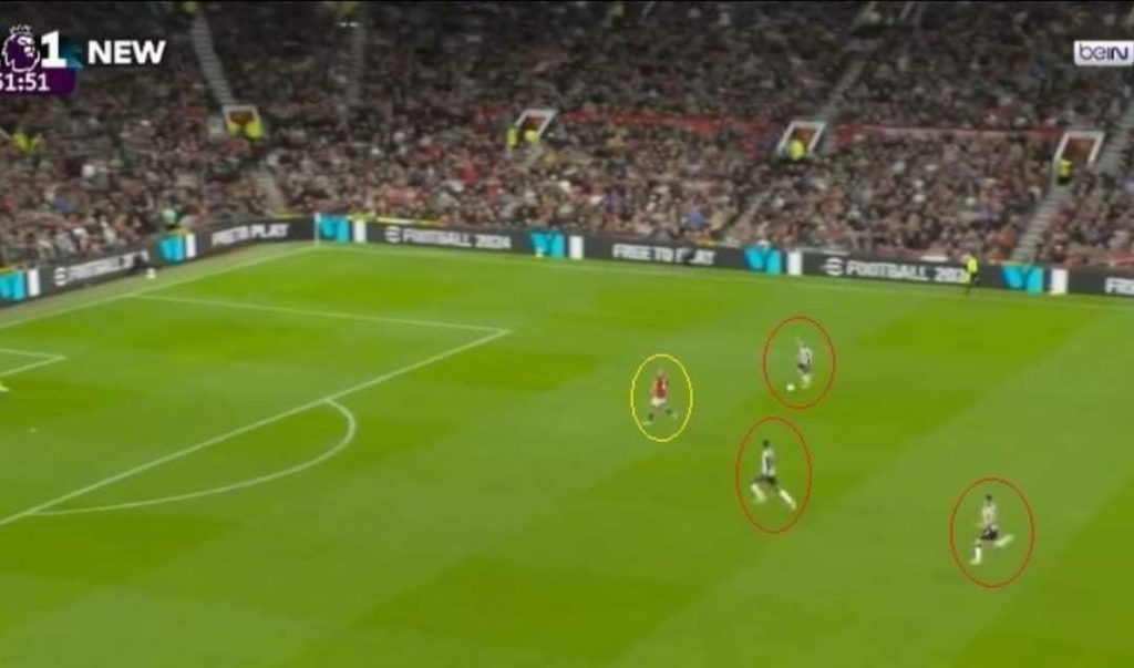 (فيديو) أمرابط ينقذ مانشتسر يونايتد من هدف محقق أمام نيوكاسل