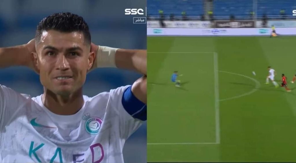 (فيديو) رونالدو يضيع فرصة سهلة بغرابة أمام الرياض في الدوري السعودي