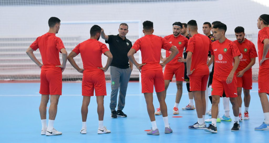 المنتخب المغربي يخوض حصة تدريبية خفيفة بعد الفوز على إيران في مونديال الفوتسال