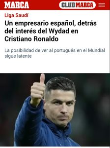 ماركا: رجل أعمال إسباني يقود مفاوضات لضم كريستيانو رونالدو إلى الوداد