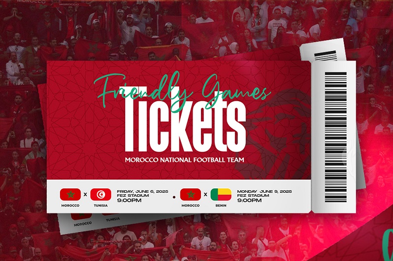 انطلاق بيع تذاكر مباراتي المنتخب المغربي أمام تونس والبنين