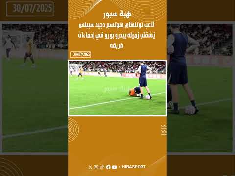 لاعب توتنهام هوتسبر دجيد سبينس يُشقلب زميله بيدرو بورو في إحماءات فريقه