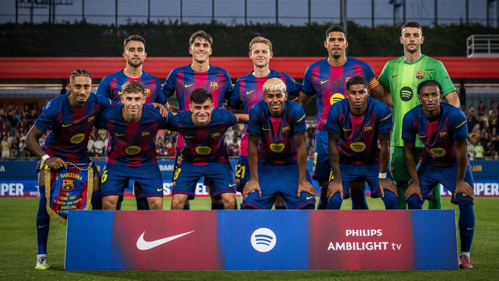 برشلونة يختتم تحضيراته بخماسية نظيفة أمام كومو الإيطالي في كأس غامبر