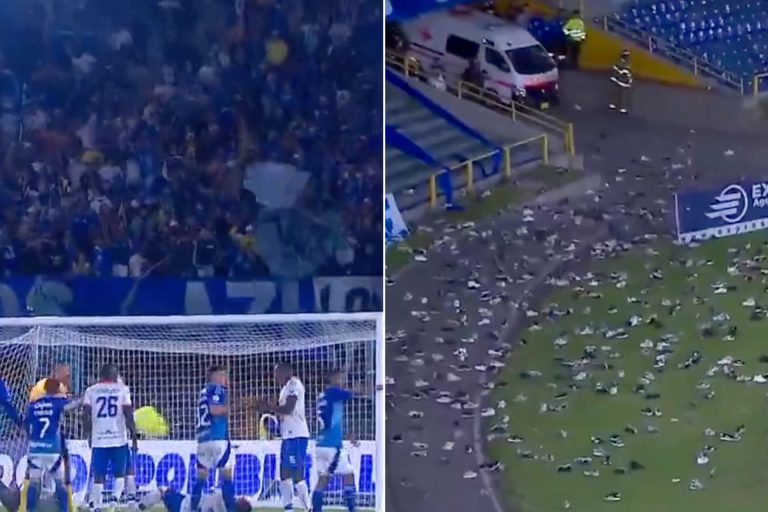 احتجاج جماهيري غير مسبوق في كولومبيا.. "مطر الأحذية" يوقف مباراة ميلوناريوس