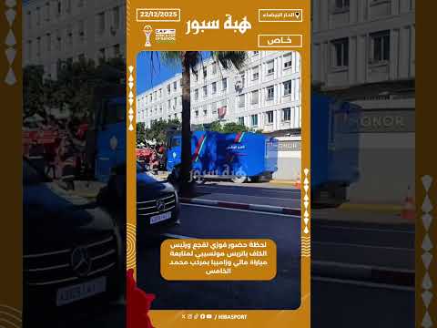 لحظة حضور فوزي لقجع ورئيس الكاف باتريس موتسيبي لمتابعة مباراة مالي وزامبيا بمركب محمد الخامس