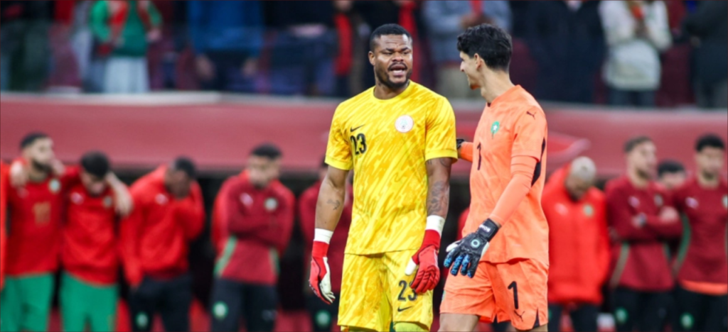 حارس نيجيريا يستفز جمهور منتخب المغرب بكلمات مثيرة