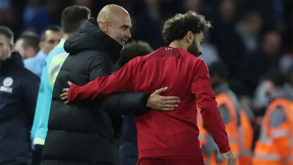 بيب غوارديولا ومحمد صلاح