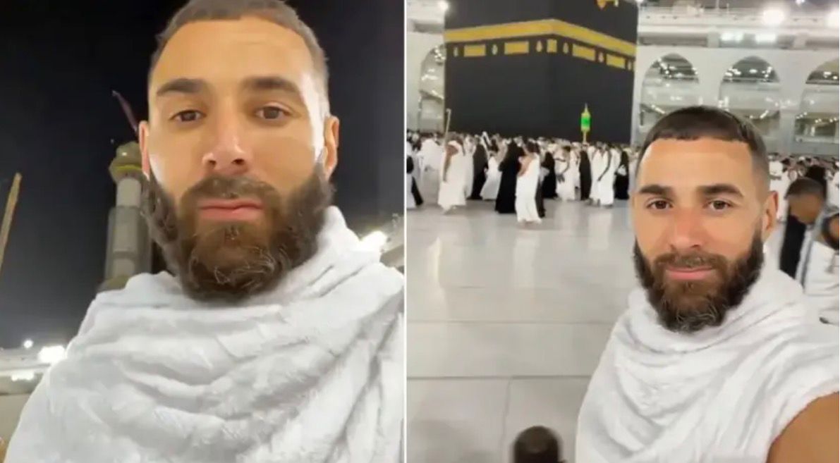 بنزيما يشارك لحظات روحانية من الحرم المكي ويثير تفاعلاً واسعاً على مواقع التواصل