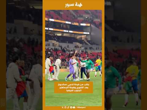 جانب من فرحة لاعبي صاندونز بعد التتويج وفرحة الجماهير الجنوب افريقيا