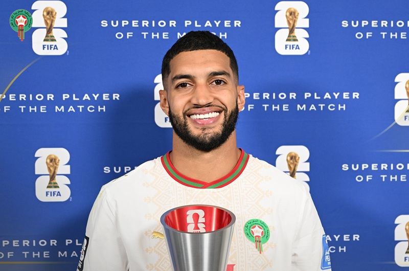 الصيباري أفضل لاعب في مباراة المغرب وإسكتلندا بكأس العالم 2026