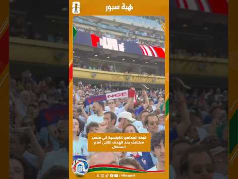فرحة الجماهير الفرنسية في ملعب ميتلايف بعد الهدف الثاني أمام السنغال