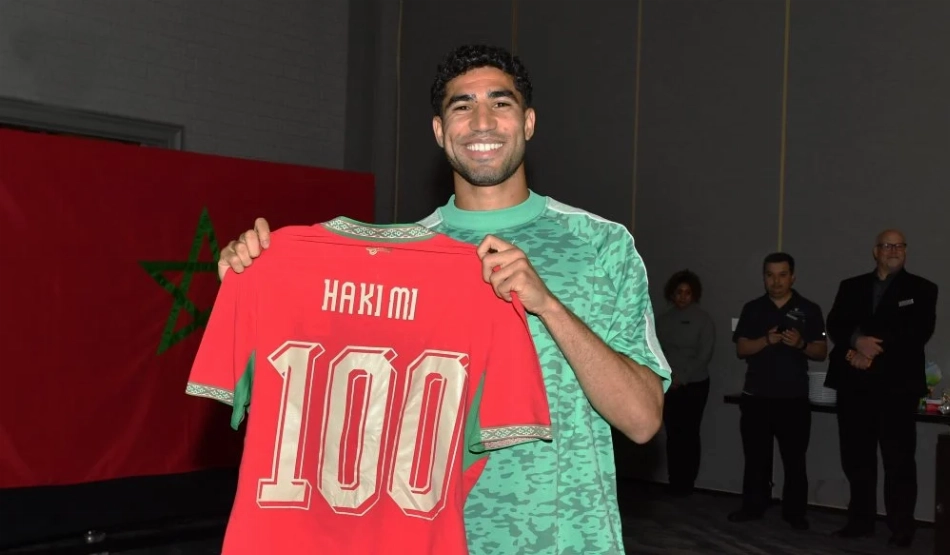 الجامعة تحتفي بحكيمي بعد وصوله لمباراته رقم 100 بقميص المنتخب المغربي