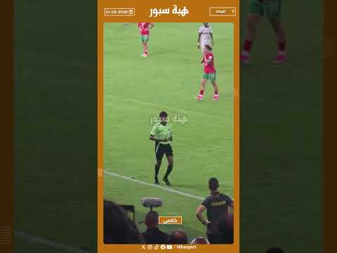 لحظة عودة الحكمة لتقنية الفيديو قبل احتساب ضربة جزاء للمغرب ضد الكاميرون
